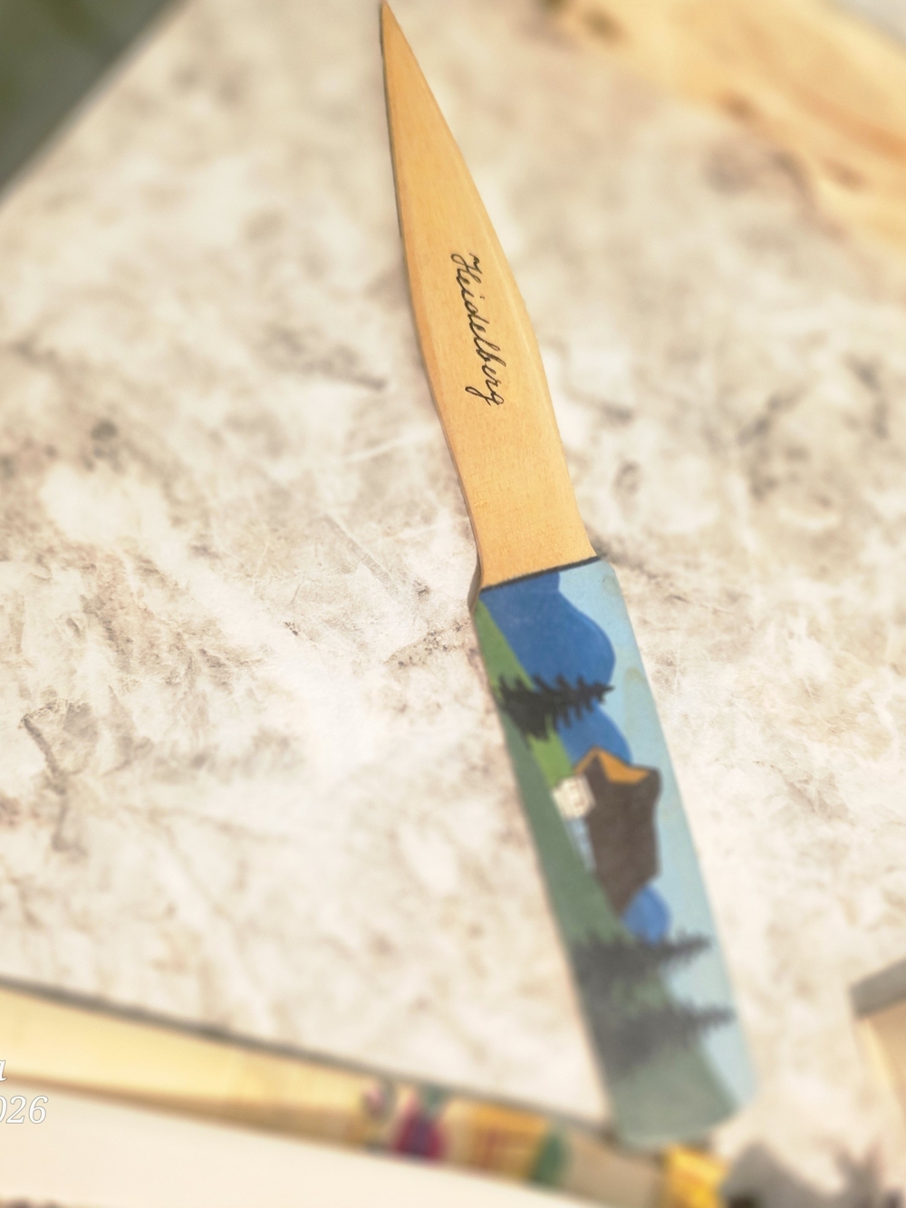 Hand-Painted Wooden Letter Opener - Heidelberg Hand Made Vintage Design